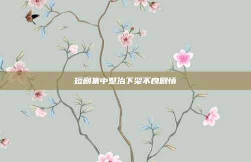 短剧集中整治下架不良剧情