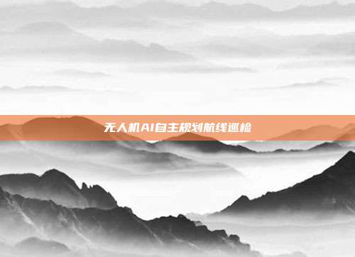 无人机AI自主规划航线巡检