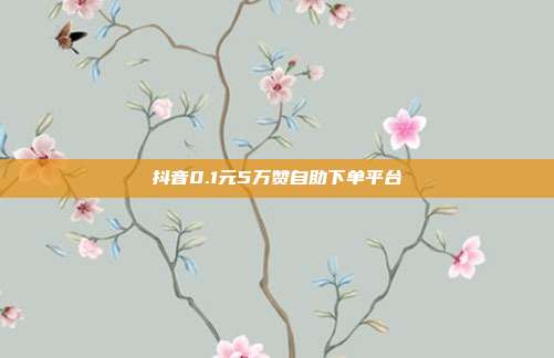 抖音0.1元5万赞自助下单平台