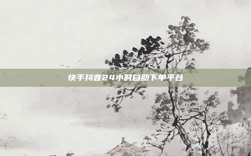 快手抖音24小时自助下单平台
