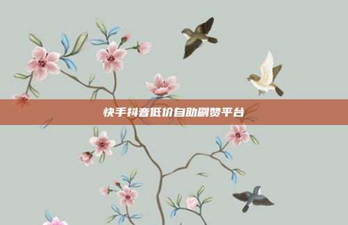 快手抖音低价自助刷赞平台