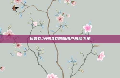 抖音0.1元500赞新用户自助下单
