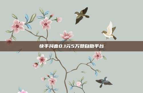 快手抖音0.1元5万赞自助平台