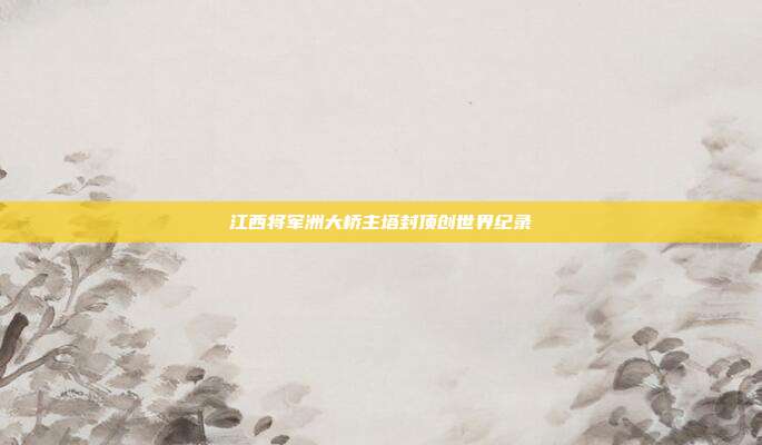 江西将军洲大桥主塔封顶创世界纪录