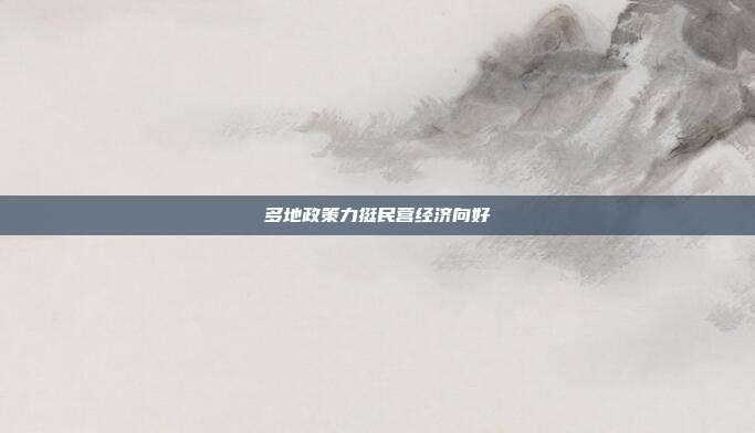 多地政策力挺民营经济向好