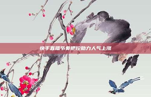 快手直播节奏把控助力人气上涨