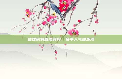 合理规划直播时段，快手人气稳步涨