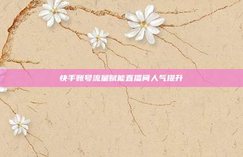 快手账号流量赋能直播间人气提升