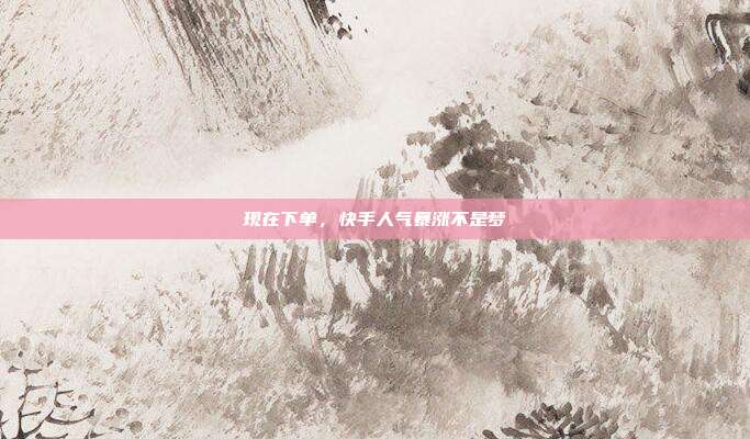 现在下单，快手人气暴涨不是梦