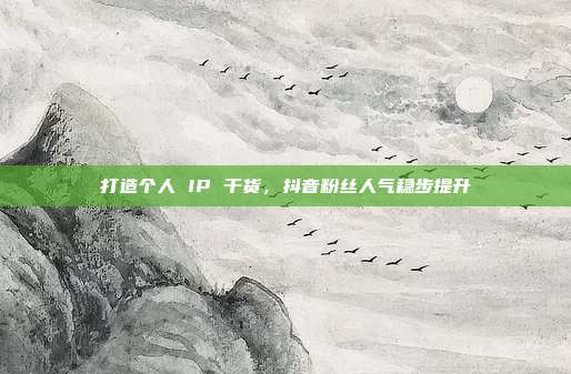 打造个人 IP 干货，抖音粉丝人气稳步提升
