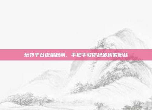 玩转平台流量规则，手把手教你稳步积累粉丝