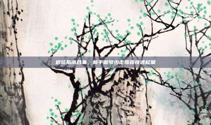 避坑指南合集，新手做号少走弯路快速起量