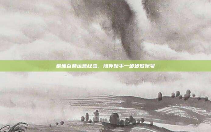 整理百条运营经验，陪伴新手一步步做账号