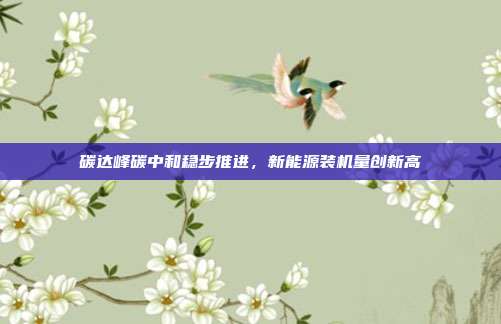 碳达峰碳中和稳步推进，新能源装机量创新高