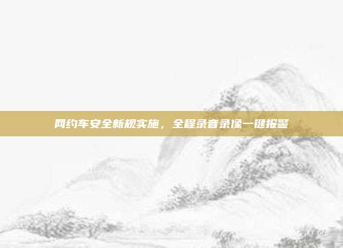 网约车安全新规实施，全程录音录像一键报警