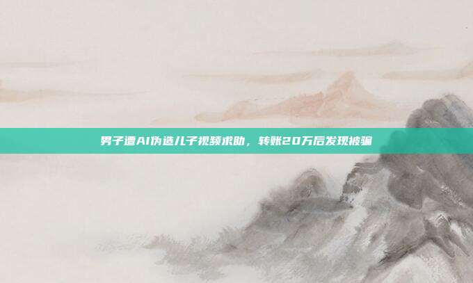 男子遭AI伪造儿子视频求助，转账20万后发现被骗