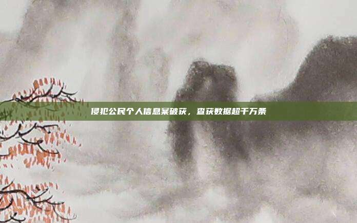 侵犯公民个人信息案破获,查获数据超千万条