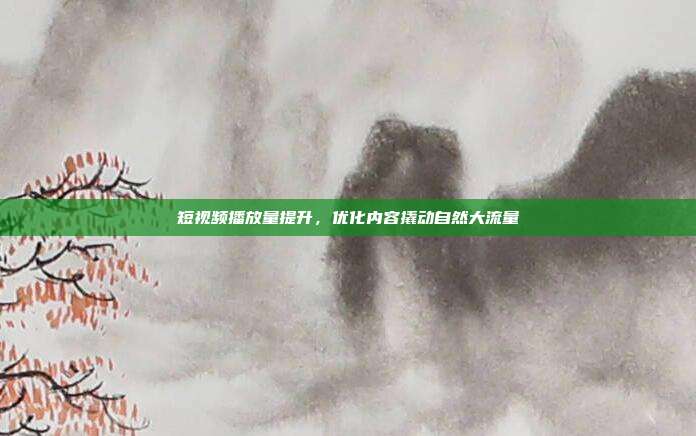 短视频播放量提升，优化内容撬动自然大流量