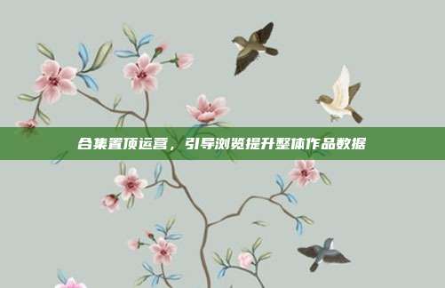 合集置顶运营，引导浏览提升整体作品数据