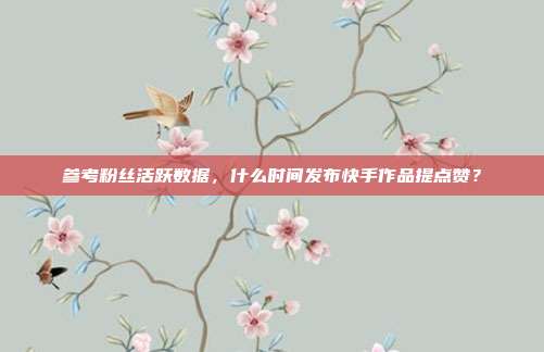 参考粉丝活跃数据,什么时间发布快手作品提点赞?
