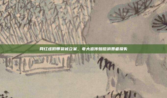 网红虚假带货被立案，夸大宣传赔偿消费者损失
