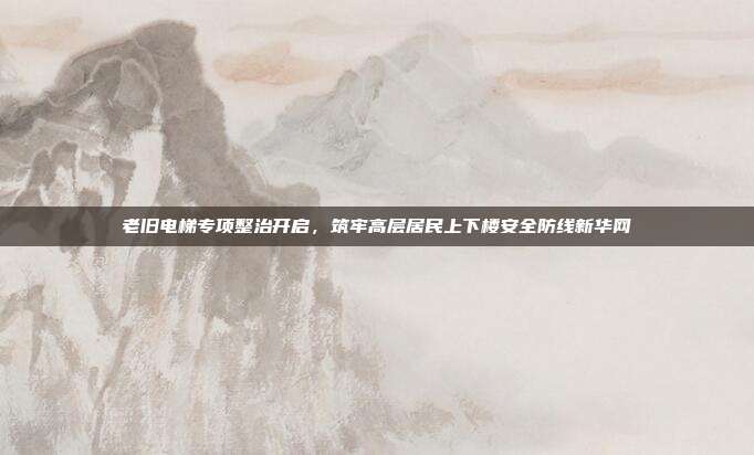 老旧电梯专项整治开启，筑牢高层居民上下楼安全防线新华网
