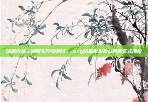 域名价格上调引发行业热议，.org域名批发价6月起正式涨价
