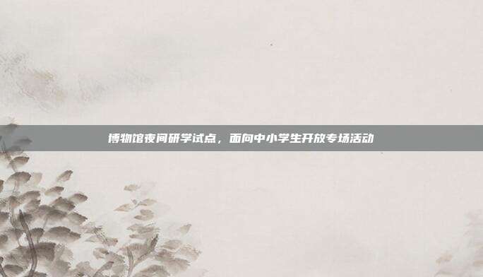 博物馆夜间研学试点，面向中小学生开放专场活动