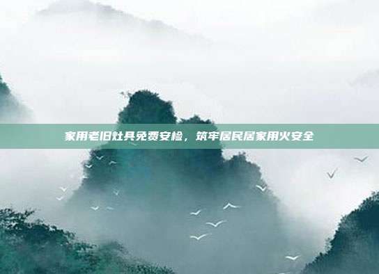 家用老旧灶具免费安检，筑牢居民居家用火安全