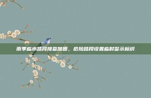 雨季临水路段排查加固，危险路段设置临时警示标识