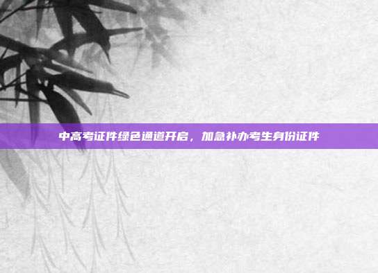 中高考证件绿色通道开启，加急补办考生身份证件