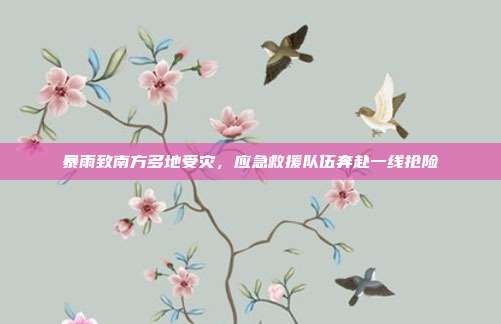 暴雨致南方多地受灾，应急救援队伍奔赴一线抢险