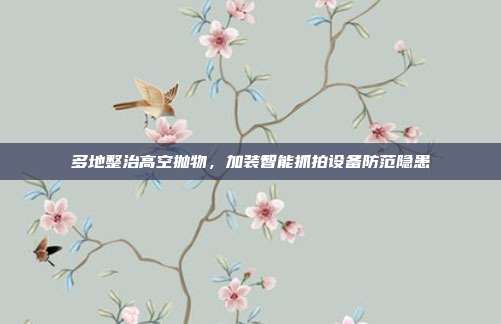 多地整治高空抛物，加装智能抓拍设备防范隐患