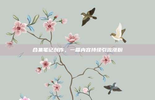 合集笔记创作，一篇内容持续引流涨粉