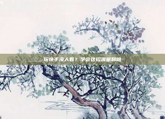 玩快手没人看？学会这招流量翻倍