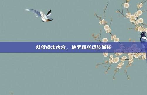 持续输出内容,快手粉丝稳步增长