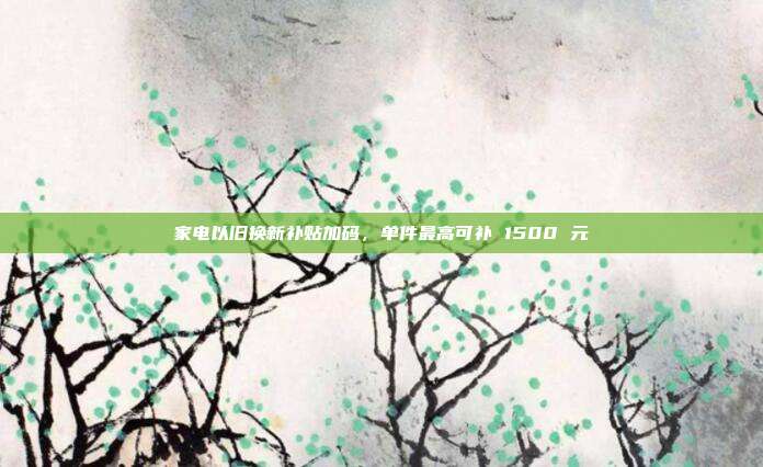 家电以旧换新补贴加码,单件最高可补 1500 元