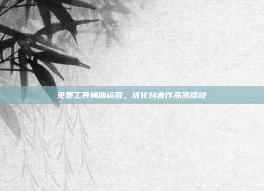 免费工具辅助运营,优化抖音作品涨播放