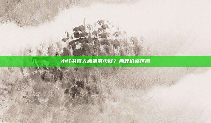 小红书真人点赞多少钱？合理价格区间