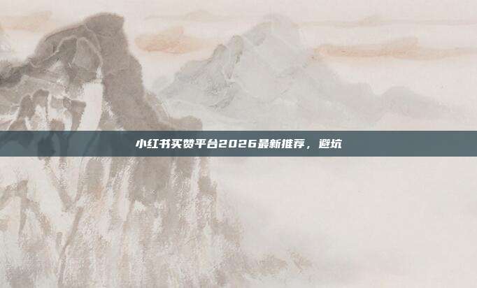 小红书买赞平台2026最新推荐，避坑