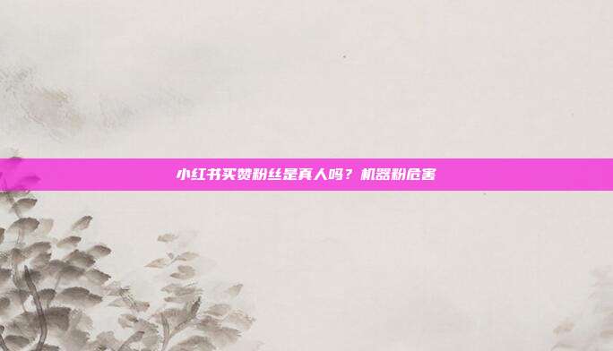 小红书买赞粉丝是真人吗？机器粉危害