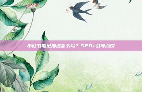小红书笔记描述怎么写？SEO+引导点赞