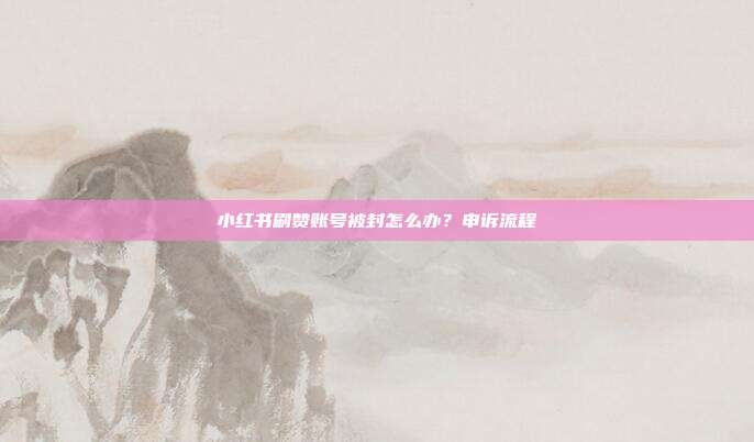 小红书刷赞账号被封怎么办？申诉流程