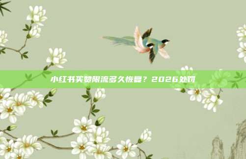 小红书买赞限流多久恢复？2026处罚