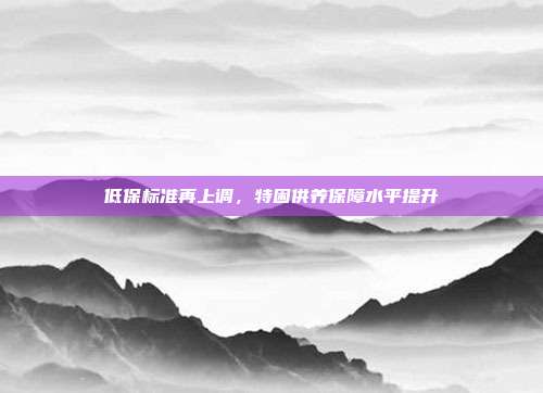 低保标准再上调，特困供养保障水平提升