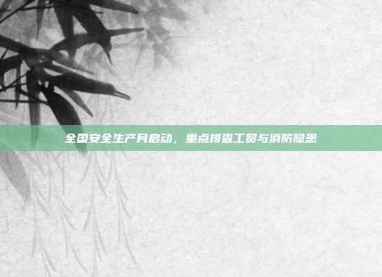 全国安全生产月启动，重点排查工贸与消防隐患