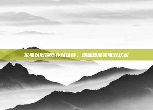 家电以旧换新补贴延续，绿色智能家电受欢迎