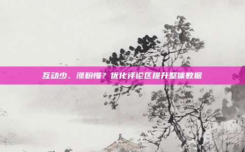 互动少、涨粉慢？优化评论区提升整体数据