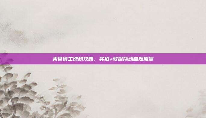 美食博主涨粉攻略，实拍+教程撬动自然流量