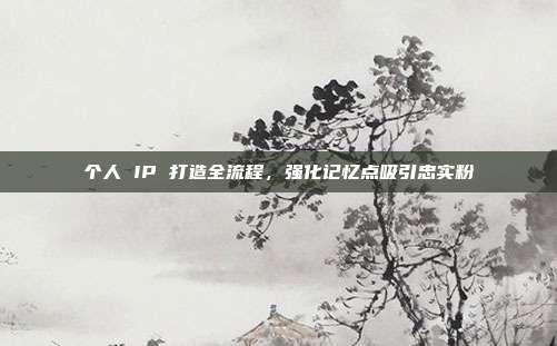 个人 IP 打造全流程，强化记忆点吸引忠实粉